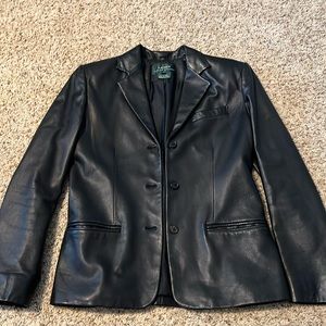 Lauren Ralph Lauren leather blazer black